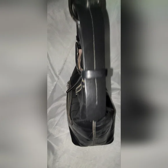 Dooney & Bourke Black Croc-Patterned Hobo Bag - Picture 7 of 10